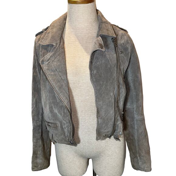 BLANKNYC Gray Suede Moto Jacket Size XS - Picture 4 of 10